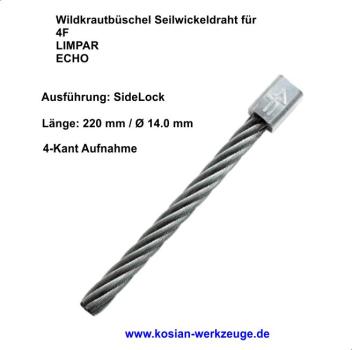 Ersatzzöpfe 4F aus Stahl für verschiedenen Wildkrautbürsten 220 mm